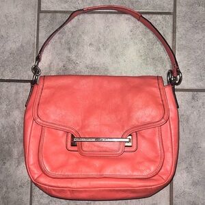 Coach Taylor Pink-Coral Leather Shoulder